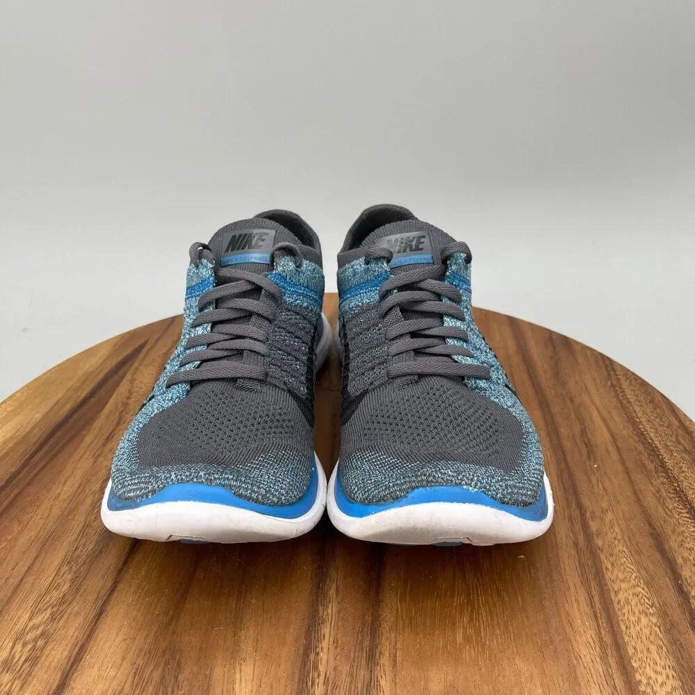 Nike Free Flyknit 4.0 Shoes Mens Size 9.5 Blue Running Comfort Walking Sneakers